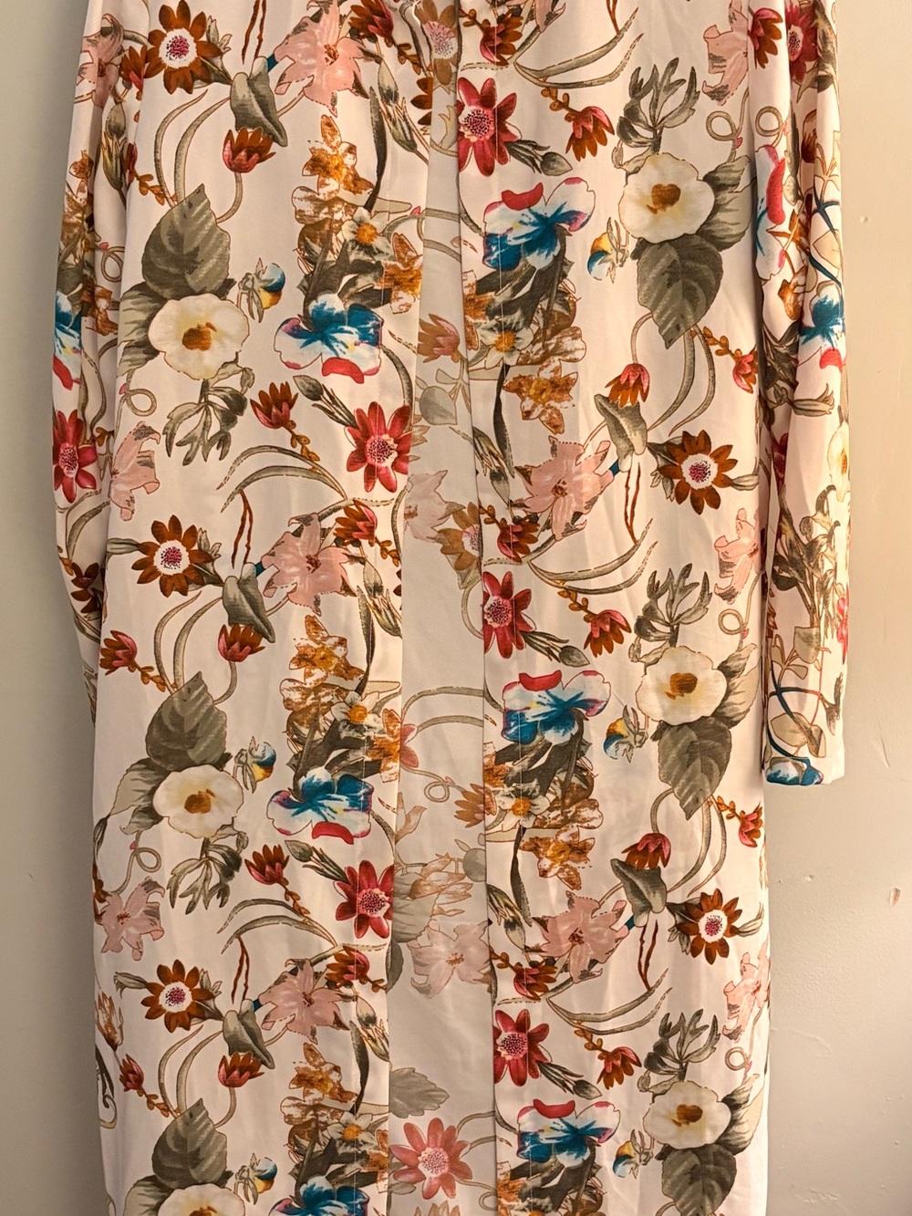 Ivory Floral Long Sleeve Kimono
